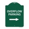 Signmission Overflow Parking W/ Right Arrow, Green & White Aluminum Architectural Sign, 18" x 24", GW-1824-23515 A-DES-GW-1824-23515 - alternate 1